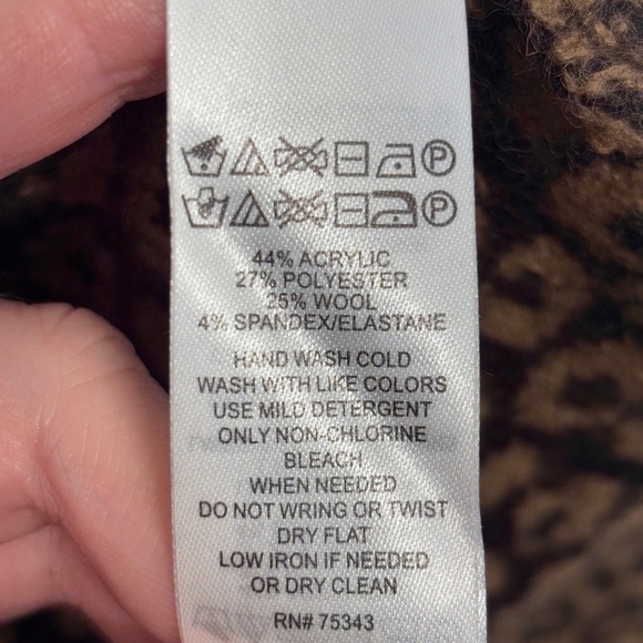 NWT Christian Siriano Sweater Coat Leopard Print Knit Brown Black 2x - Picture 6 of 8